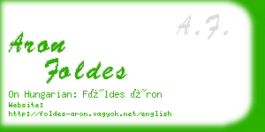 aron foldes business card